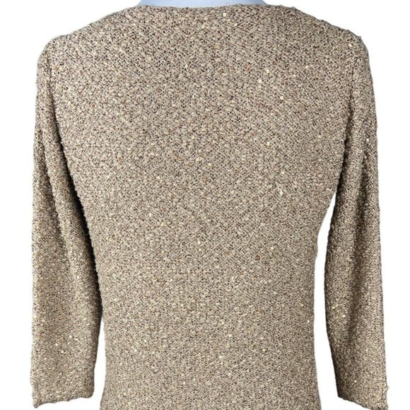 Zara Knit Sparkly Gold Pullover Sweater - Picture 6 of 9